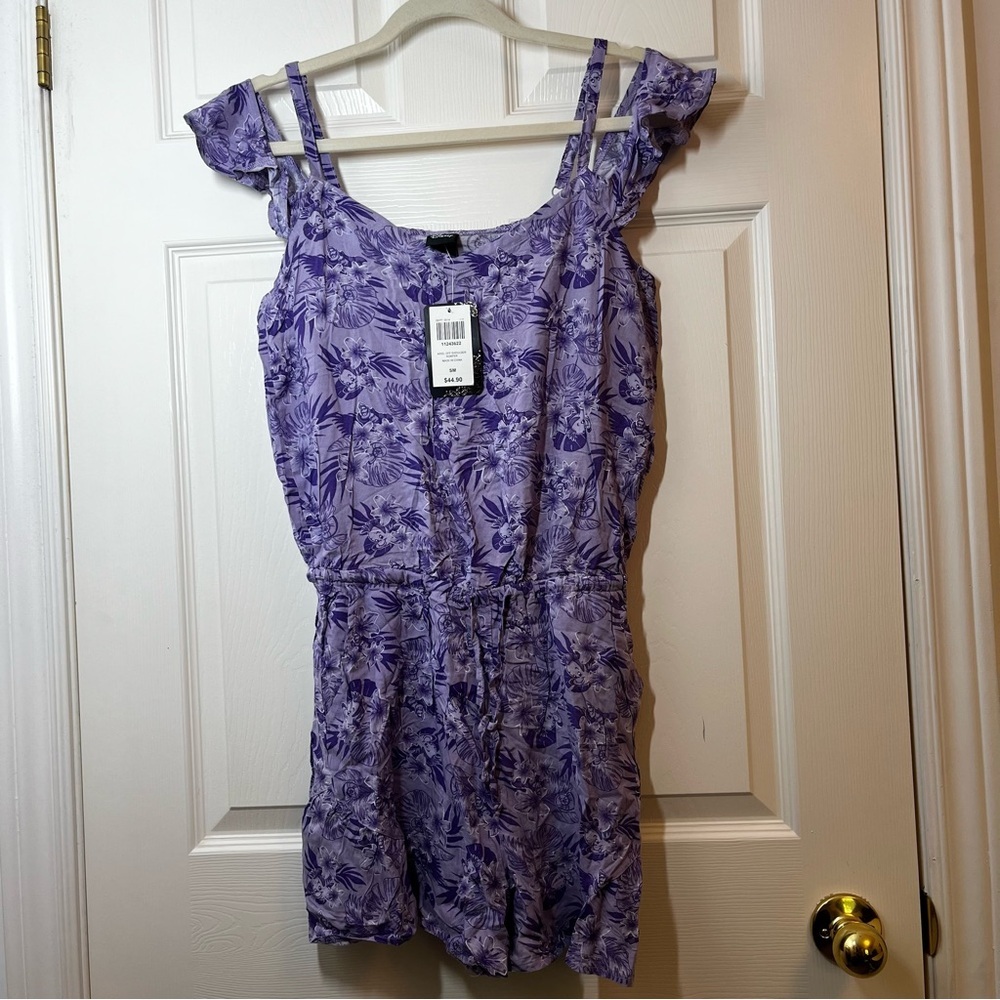 NWT DISNEY HOT TOPIC Purple Ariel Off Shoulder Romper Little Mermaid Small